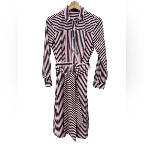 J. Crew Striped Midi Dress - Red, Blue, White - Picture 3 of 10